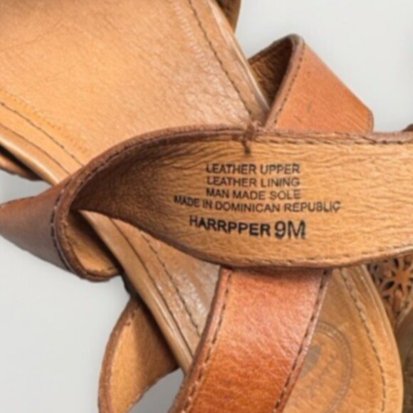 (9) NUTURE Harrpper Decorative LEATHER Sandals w/ 2.5" Cork Wedge Heels - Picture 7 of 8